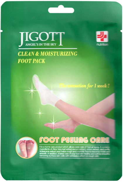 картинка JIGOTT Пилинг-носочки для стоп до 40размера Clean&Moisturizing Foot Pack 40мл