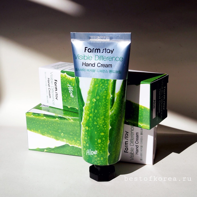 картинка FarmStay Крем для рук увлажняющий c экстрактом алоэ Visible Differerce Hand Cream Aloe 100гр