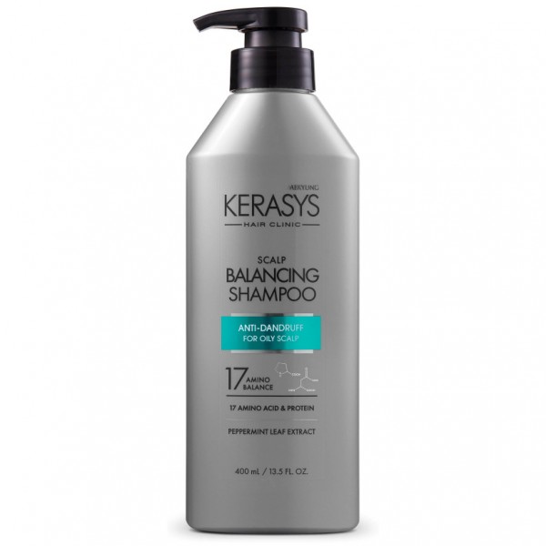 картинка Kerasys Мужской шампунь для жирной кожи головы от перхоти Scalp Balancing Shampoo 400мл-