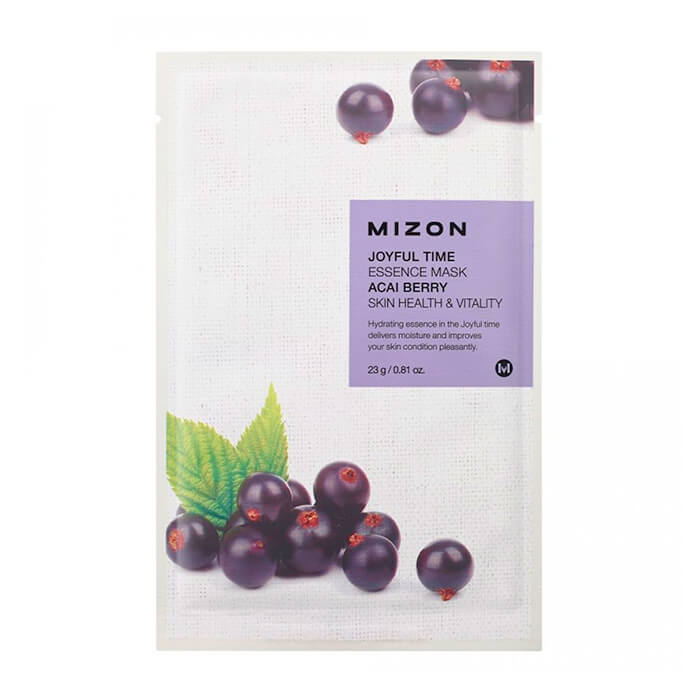 картинка MIZON Тканевая маска увлажняющая с экстрактом ягод асаи Joyful Time Essence Mask Acai Berry 23гр+