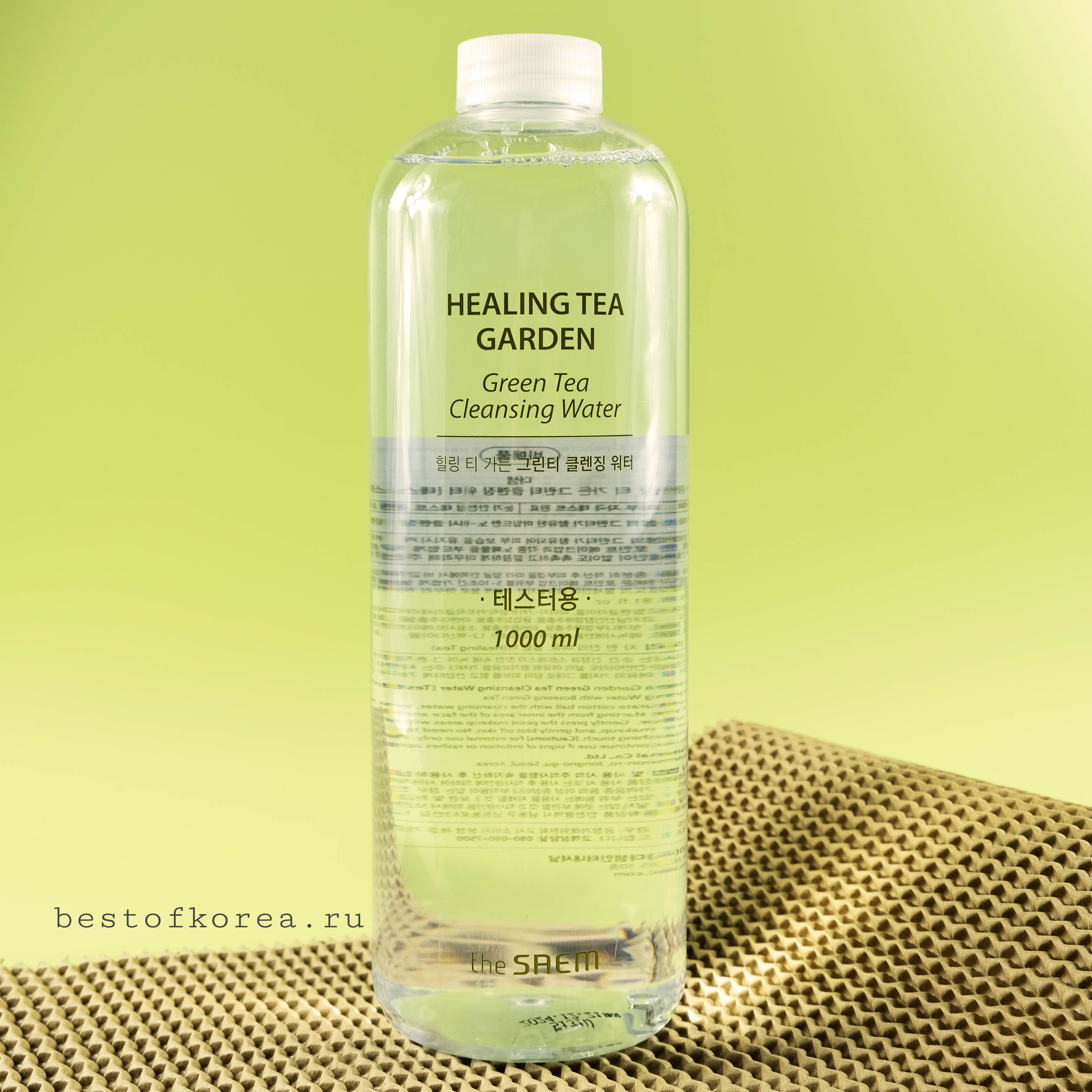 картинка The Saem Средство для снятия стойкого макияжа Healing Tea Garden Green Tea Cleansing Water1000мл