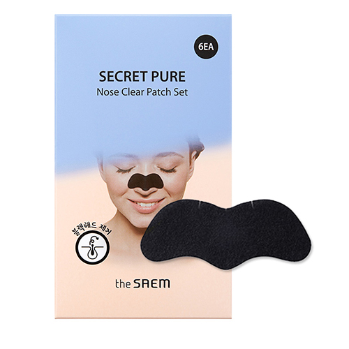 картинка The Saem Набор масок для удаления черных точек на носу Secret Pure Nose Clear Patch Set 6шт