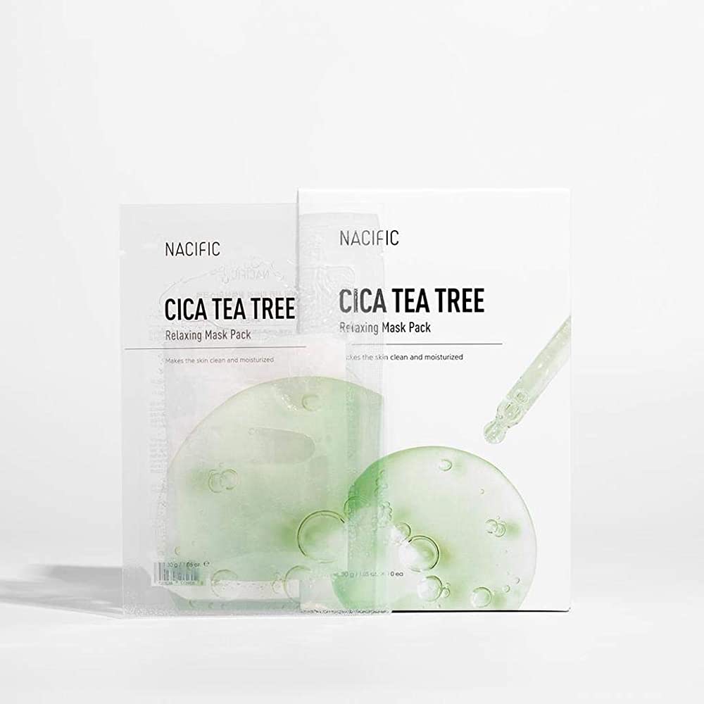 картинка Nacific Тканевая маска с центеллой и чайным деревом Cica Tea Tree Relaxing Mask Pack 30гр