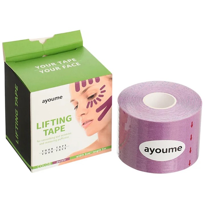 картинка Ayoume Тейп для подтяжки лица и тела фиолетовый Kinesiology Tape Roll 5см*5м