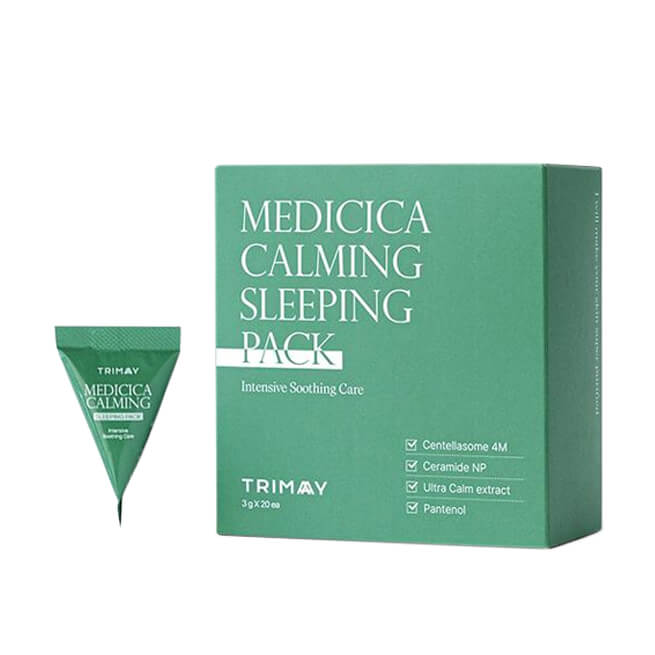 картинка TRIMAY Ночная маска для лица успокаивающая с центеллой Medicica Calming Sleeping Pack 3гр*1шт