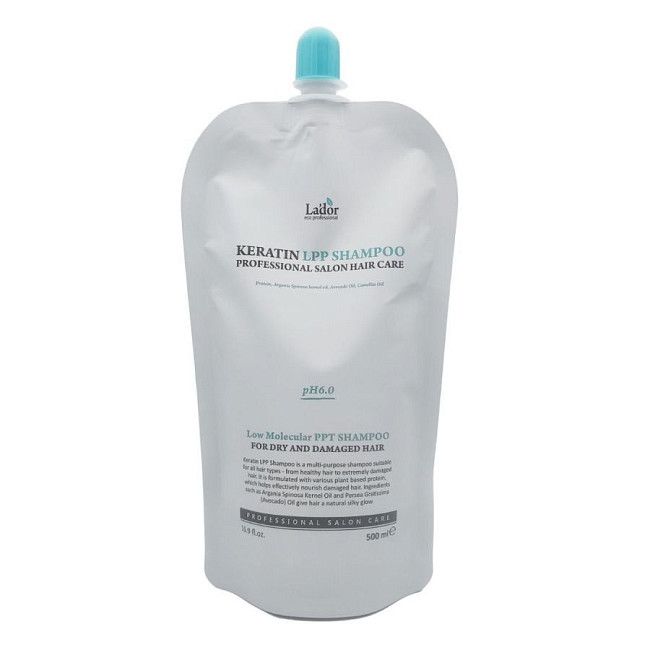картинка Lador Шампунь бессульфатный для уплотнения волос с кератином Keratin LPP Shampoo 500мл(смен.блок)