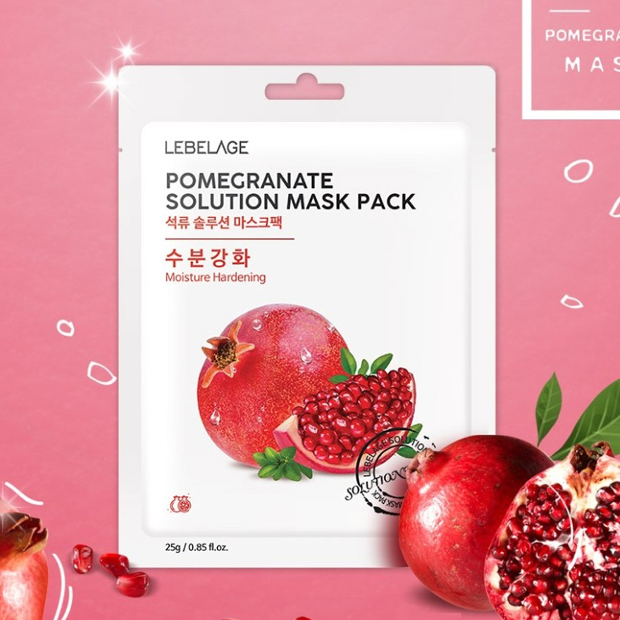 картинка Lebelage Тканевая маска омолаживающая с экстрактом граната Pomegranate Solution Mask Pack 25гр