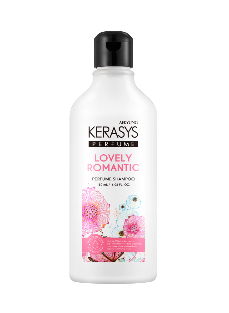 картинка Kerasys Шампунь для поврежденных волос с ароматом жасмина и магнолии Lovely Romantic Shampoo 180мл