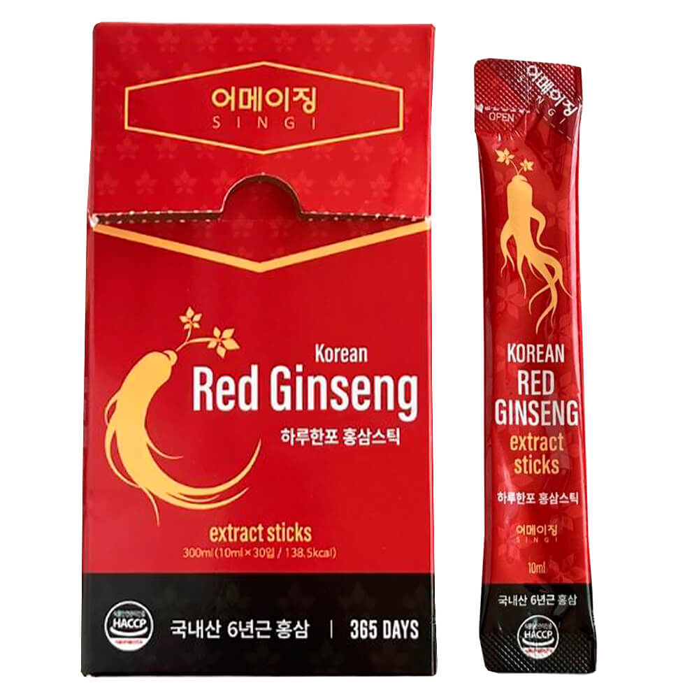 картинка Singi Сироп с экстрактом женьшеня и сиропом агавы Korean Red Ginseng 10мл*1саше-