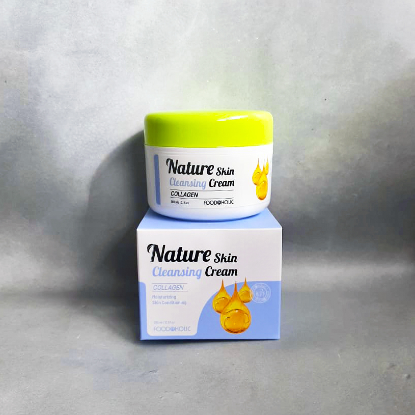 картинка Belove Food@Holic Крем для снятия макияжа с лица и глаз Nature Skin Cleansing Cream Collagen 300мл