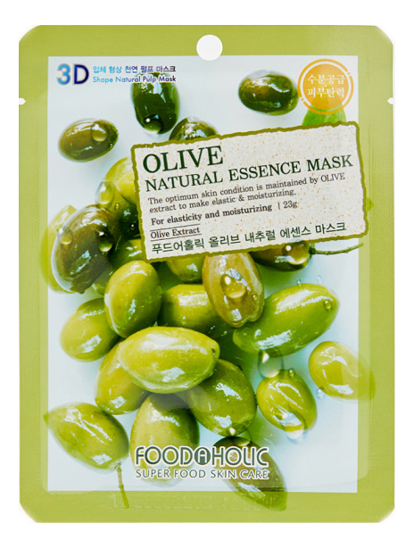 картинка Belove Food@Holic Тканевая маска питательная с экстрактом оливы 3D Olive Sheet Mask 23мл