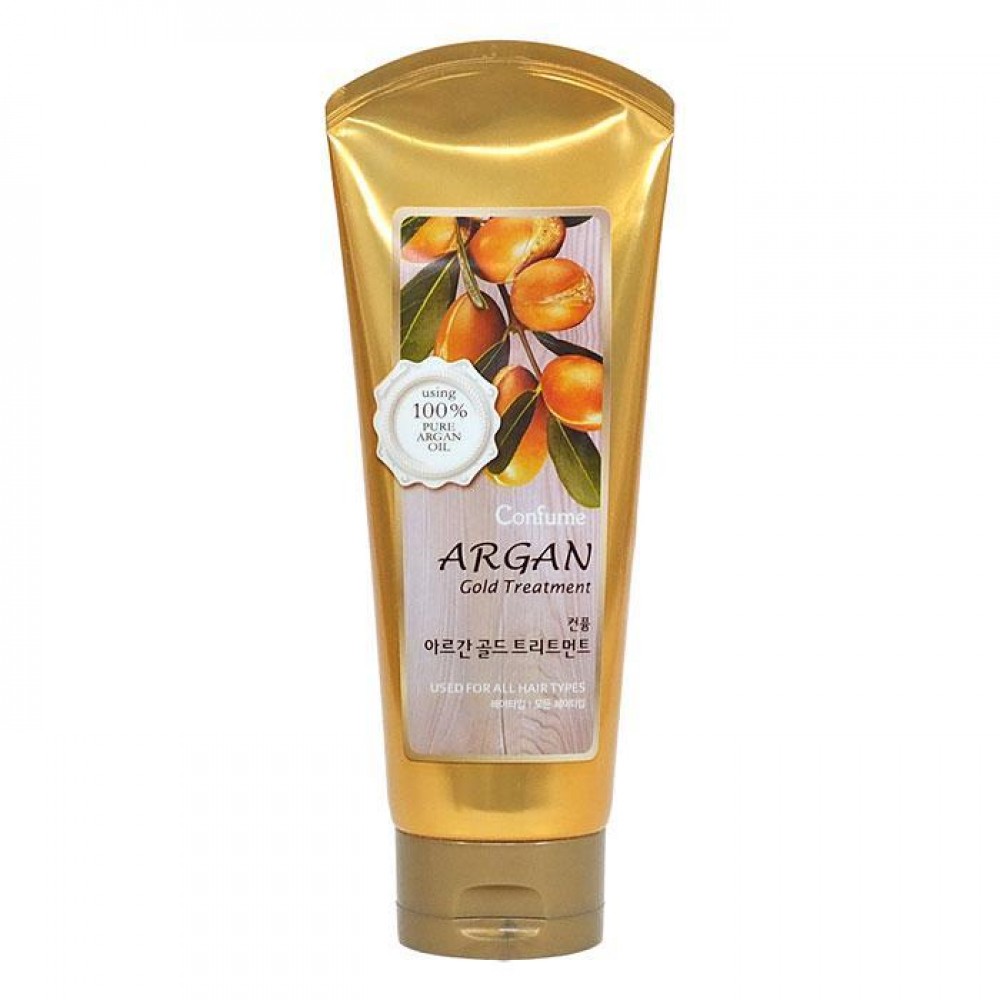 картинка Welcos Маска для поврежденных волос с маслом арганы Confume Argan Gold Treatment 200гр