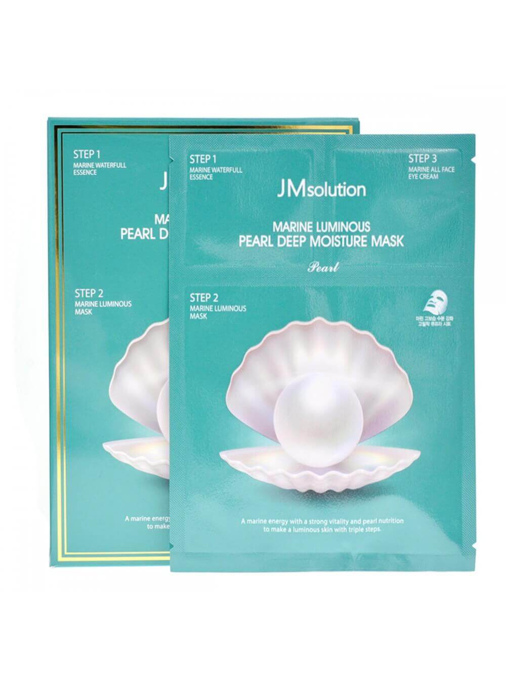 картинка JMsolution Трёхшаговый увлажняющий набор с жемчугом Marine Luminous Pearl Deep Moisture Mask 33мл