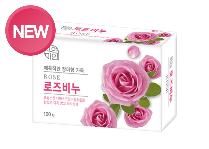 картинка Mukunghwa Мыло туалетное бодрящее с экстрактом дамасской розы Rose Beauty Soap 100гр