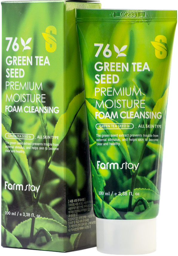 картинка FarmStay Пенка с семенами зеленого чая Green Tea Seed Premium Moisture Foam Cleansing 100мл