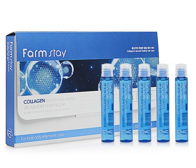 картинка FarmStay Филлер увлажняющий с коллагеном Collagen Water Full Moist Treatment Hair Filler 13мл*1шт