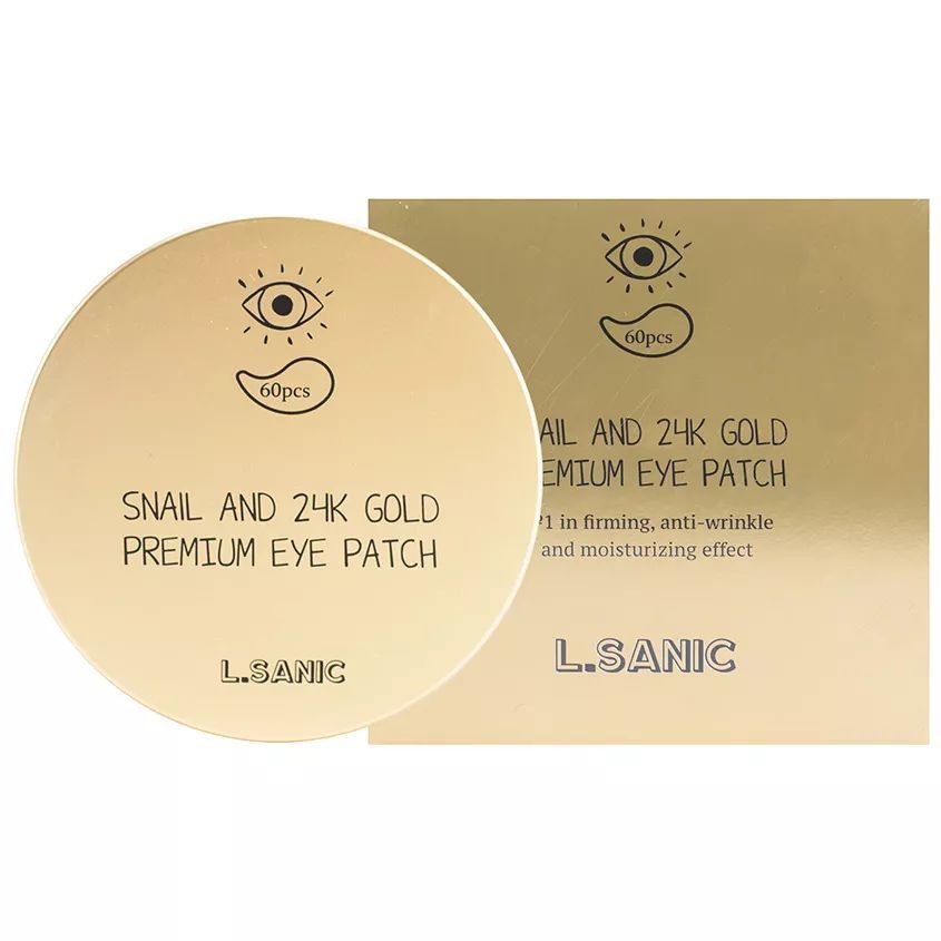 картинка L'SANIC Гидрогелевые патчи увлажнение+тонизирование Snail&24K Gold Eye Patch 60шт