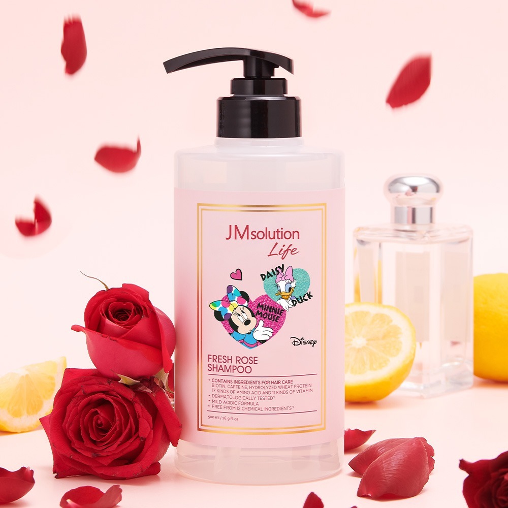 картинка JMsolution Шампунь для всех типов волос с ароматом розы Disney Fresh Rose Shampoo 500мл-