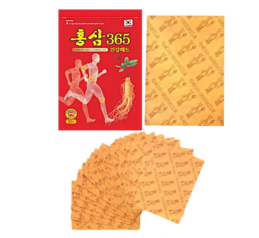 картинка Daejong Пластыри для улучшения кровообращения с красным женьшенем Korean Red Ginseng 365 Pad 20шт