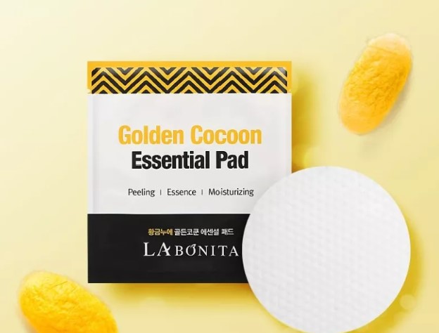 картинка Labonita Пилинг-диск с коконом золотого шелкопряда Golden Cocoon Golden Cocoon Essential Pad 1шт-