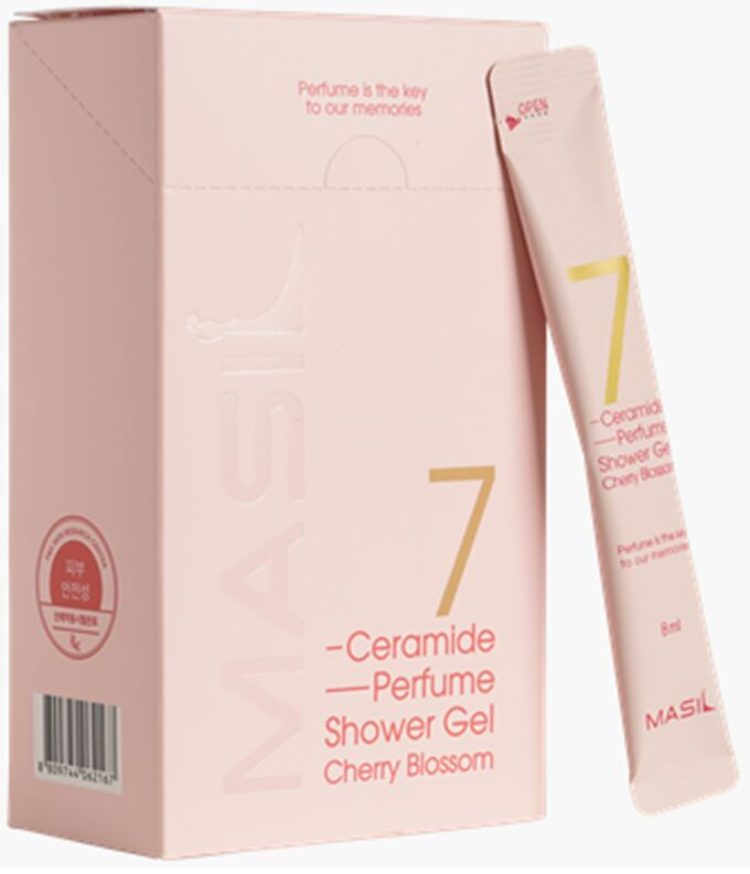 картинка Masil Гель для душа с керамидами и ароматом вишни 7Ceramide Perfume Showe Gel Cherry Blossom 8мл*1шт