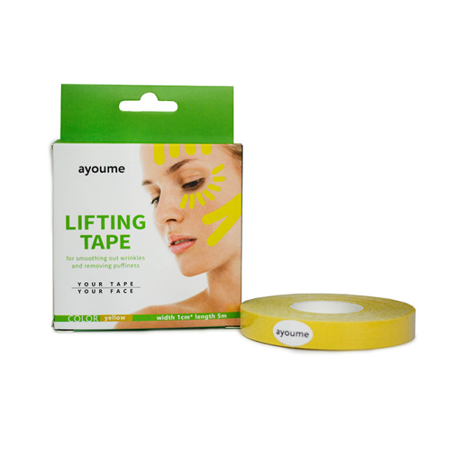 картинка Ayoume Тейп для подтяжки лица желтый Kinesiology Tape Roll 1см*5м