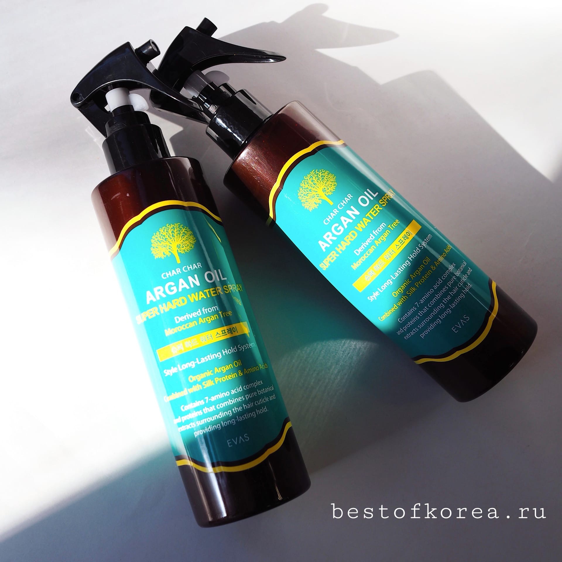 картинка Char Char Спрей для фиксации волос с аргановым маслом Argan Oil Super Hard Water Spray 250мл 