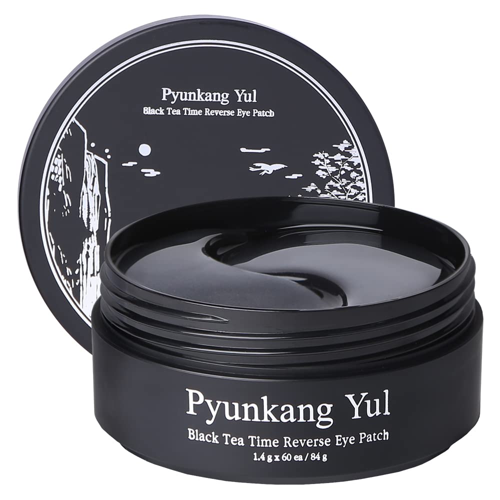 картинка Pyunkang Yul Гидрогелевые патчи от темных кругов+омолаживающие BlackTea Time Reverse Eye Patch 60шт-