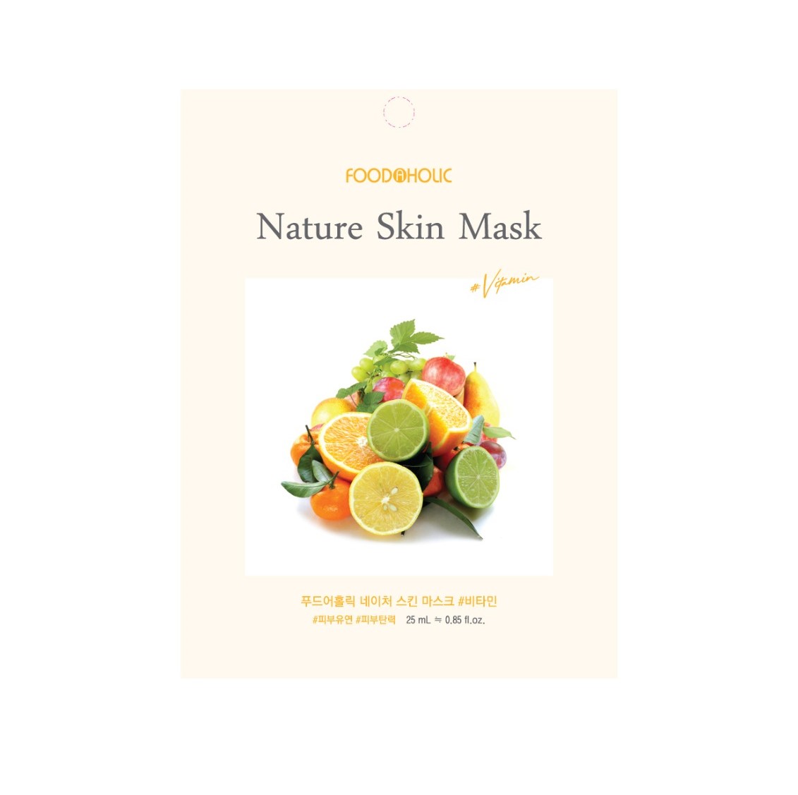 картинка Belove Food@Holic Тканевая маска тонизирующая,витаминная Vitamin Natural Skin Mask 23мл